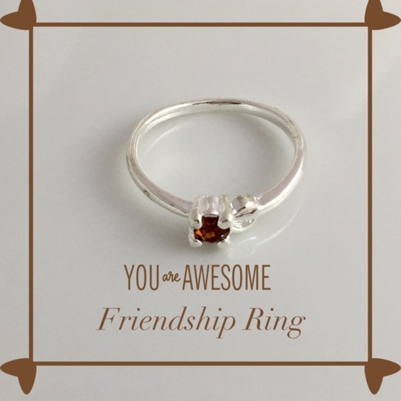 Brown CZ Rhinestones Friendship Ring - Picture 1 of 2